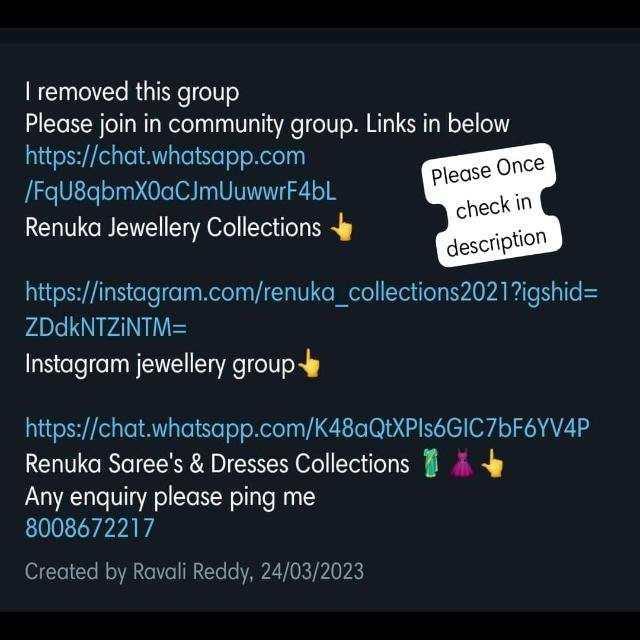 Renuka Jewellery Collections WhatsApp Group